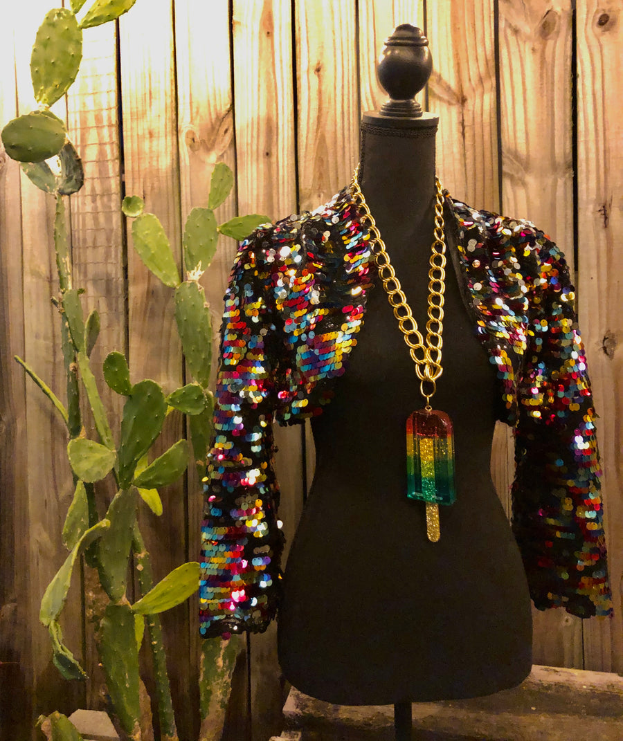 Rainbow Paillette Sequins Jacket